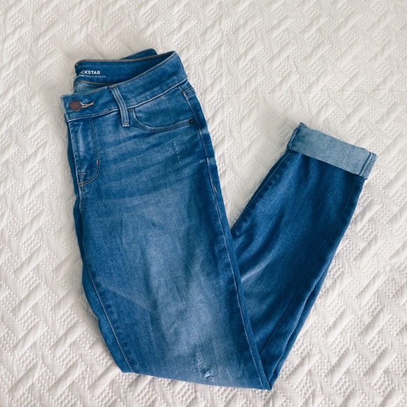 Old Navy Denim - Old Navy Mid-Rise Rockstar Jeans Blue Wash 4P